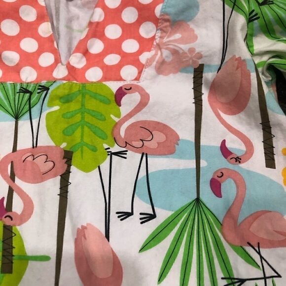MUD PIE FLAMINGO TROPICAL CAFTAN POM POM TRIM 5T - Picture 9 of 11